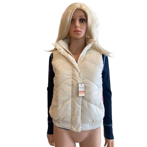 NWT Marine Layer XS Reversible Antuco Puffer Vest Ivory Pink colorblock $158 - Picture 15 of 17